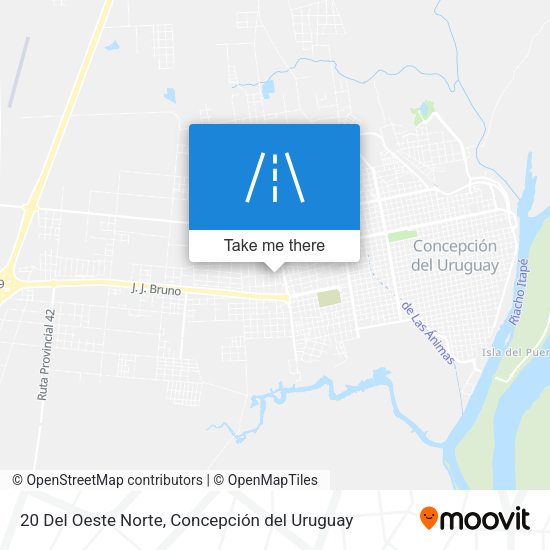 20 Del Oeste Norte map