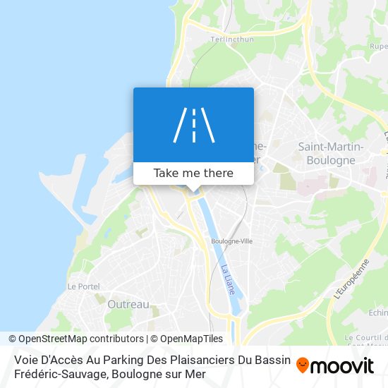 Mapa Voie D'Accès Au Parking Des Plaisanciers Du Bassin Frédéric-Sauvage