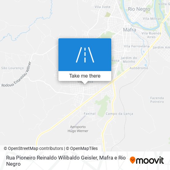 Mapa Rua Pioneiro Reinaldo Wilibaldo Geisler