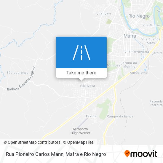 Mapa Rua Pioneiro Carlos Mann