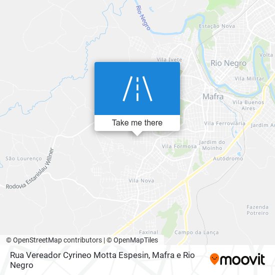 Mapa Rua Vereador Cyrineo Motta Espesin