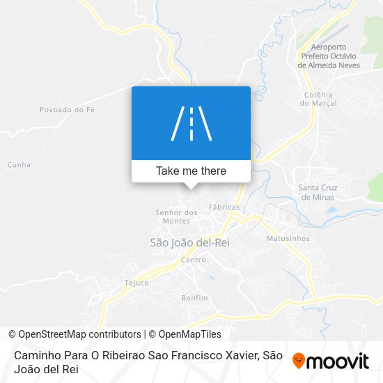 Caminho Para O Ribeirao Sao Francisco Xavier map