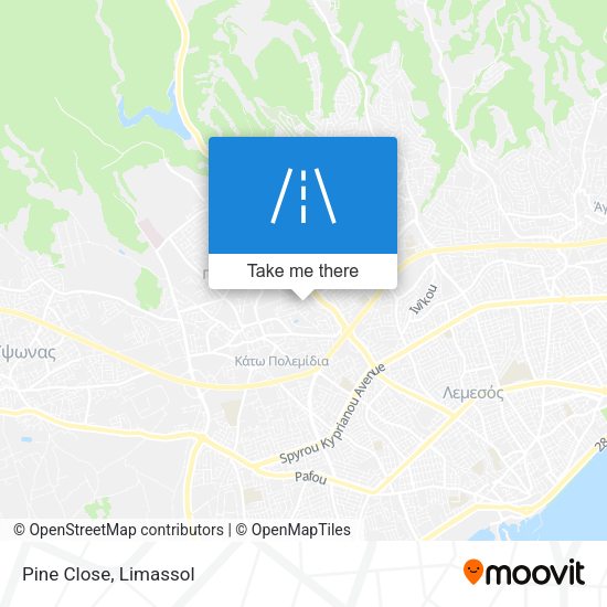 Pine Close map