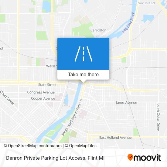 Denron Private Parking Lot Access map