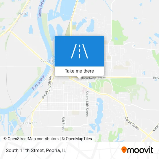 South 11th Street map