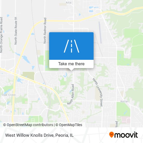 West Willow Knolls Drive map