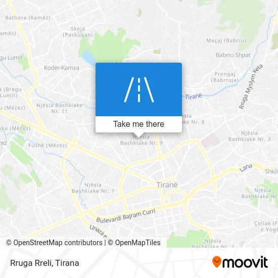 Rruga Rreli χάρτης