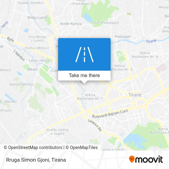 Rruga Simon Gjoni map
