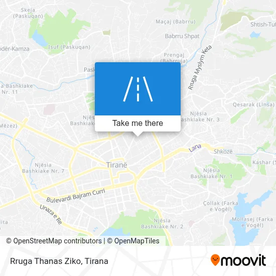 Rruga Thanas Ziko map