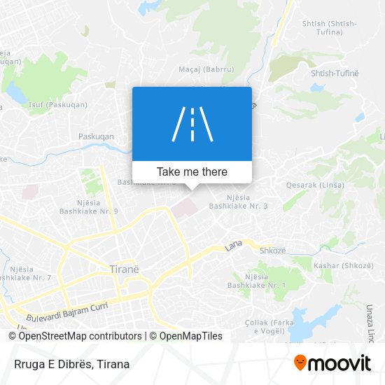 Rruga E Dibrës χάρτης