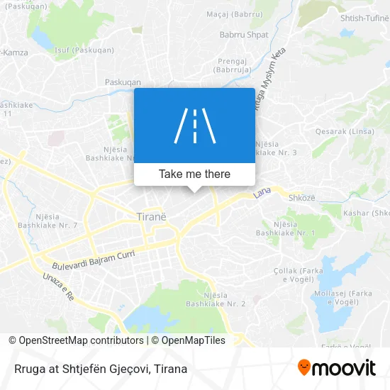 Rruga at Shtjefën Gjeçovi χάρτης