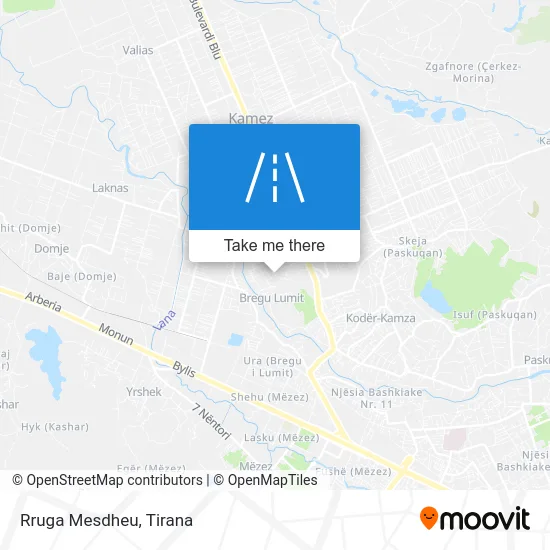 Rruga Mesdheu map