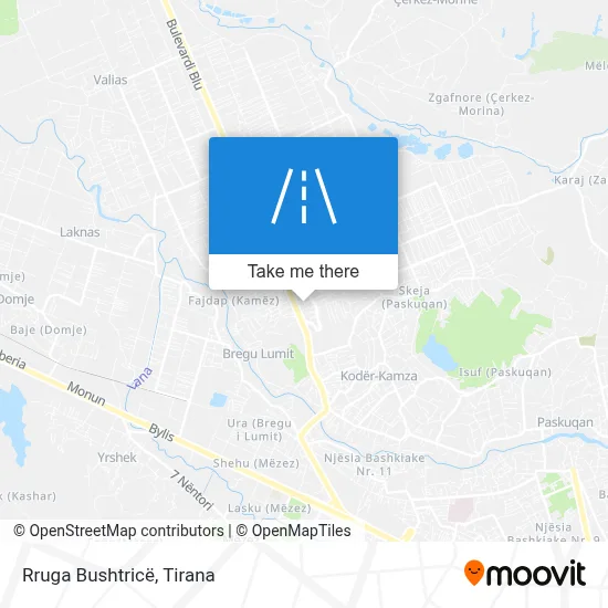 Rruga Bushtricë χάρτης