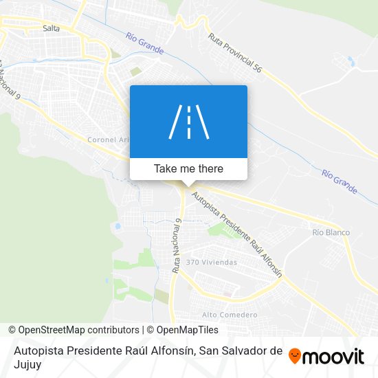 Mapa de Autopista Presidente Raúl Alfonsín