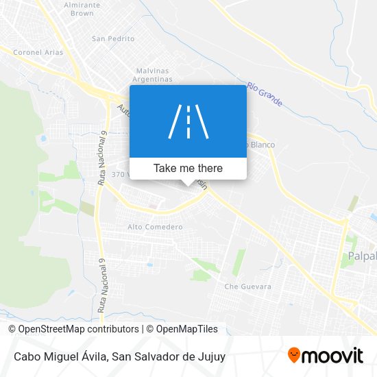 Cabo Miguel Ávila map