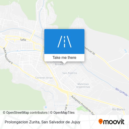Prolongacion Zurita map