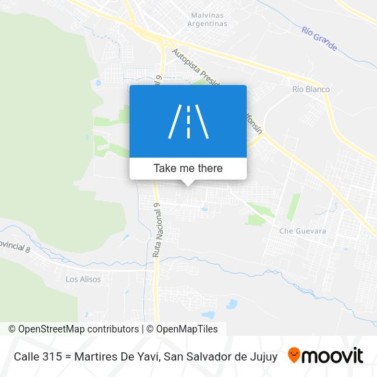 Calle 315 = Martires De Yavi map