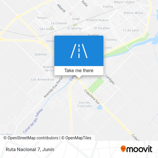 Mapa de Ruta Nacional 7