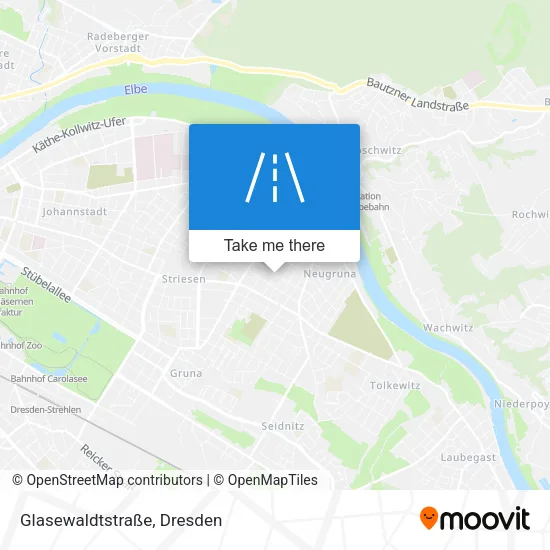 Карта Glasewaldtstraße