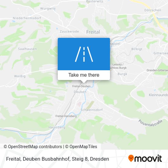 Freital, Deuben Busbahnhof, Steig 8 map