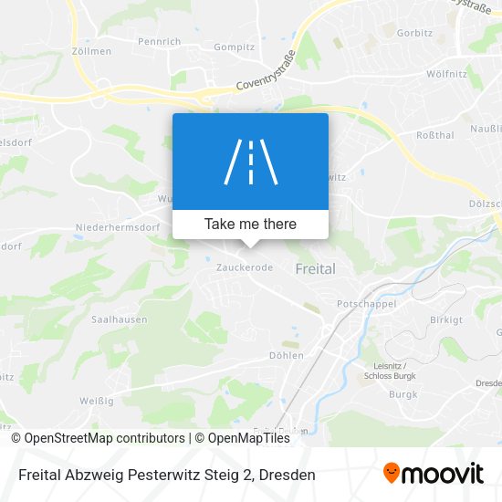 Freital Abzweig Pesterwitz Steig 2 map