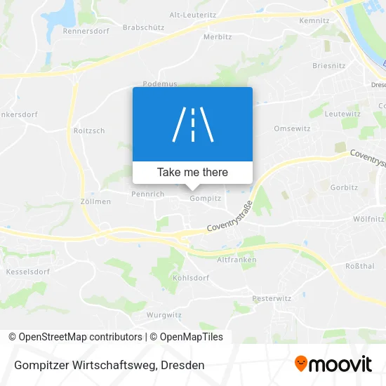 Карта Gompitzer Wirtschaftsweg