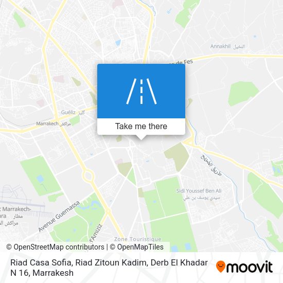 Driving Directions To 16 How To Get To Riad Casa Sofia, Riad Zitoun Kadim, Derb El Khadar N 16 In  Menara Gueliz By Bus?