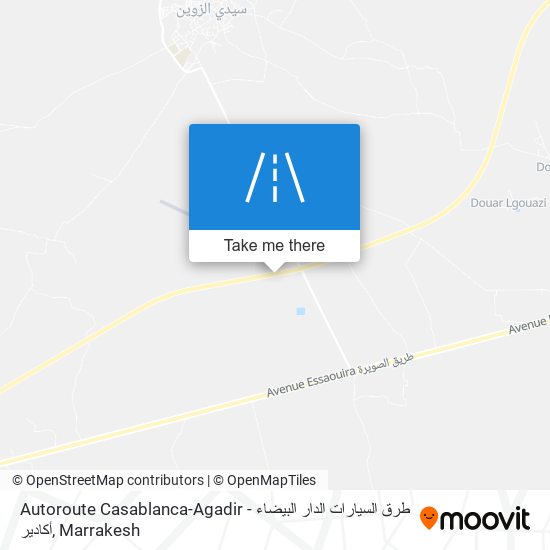Autoroute Casablanca-Agadir طرق السيارات الدار البيضاء - أكادير plan
