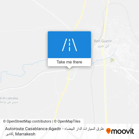 Autoroute Casablanca-Agadir طرق السيارات الدار البيضاء - أكادير map