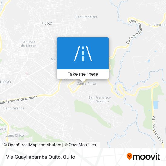 Mapa de Via Guayllabamba Quito