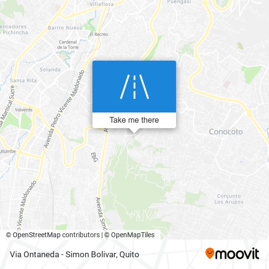 Via Ontaneda - Simon Bolivar map