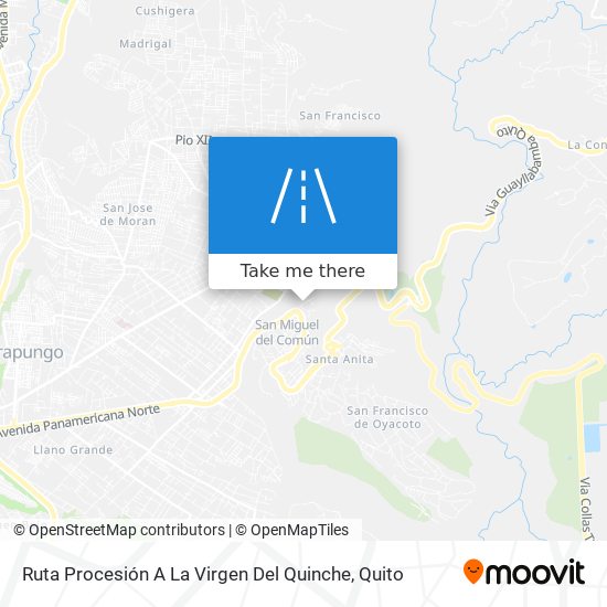 Mapa de Ruta Procesión A La Virgen Del Quinche