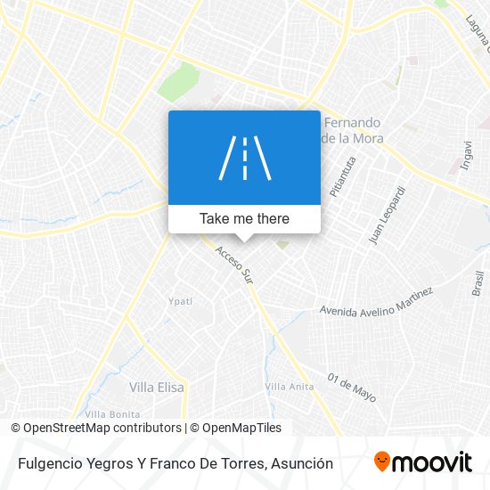 Fulgencio Yegros Y Franco De Torres map