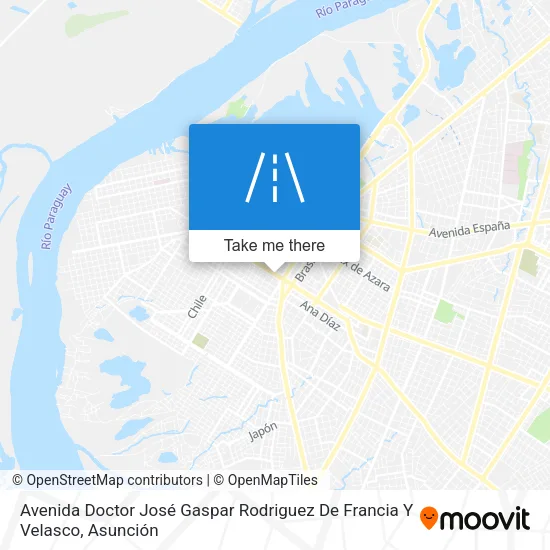 Avenida Doctor José Gaspar Rodriguez De Francia Y Velasco map