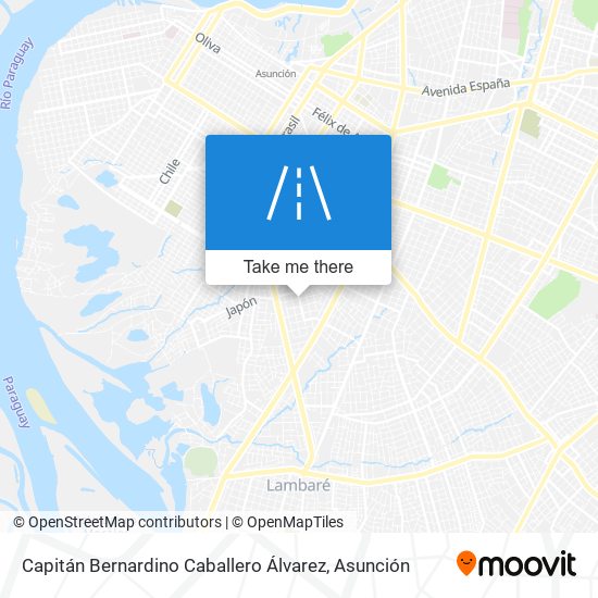 Capitán Bernardino Caballero Álvarez map