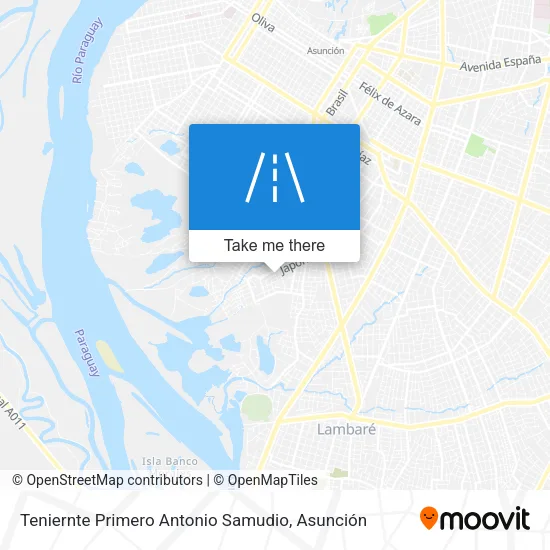 Teniernte Primero Antonio Samudio map