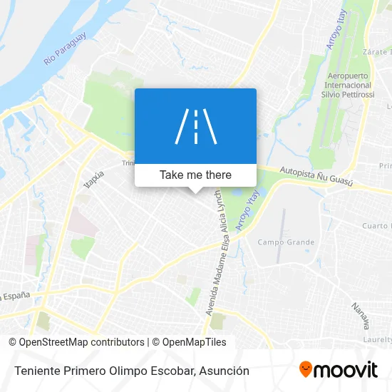 Mapa de Teniente Primero Olimpo Escobar