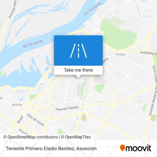 Mapa de Teniente Primero Eladio Benítez