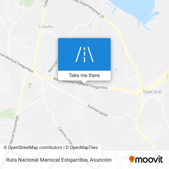 Mapa de Ruta Nacional Mariscal Estigarribia