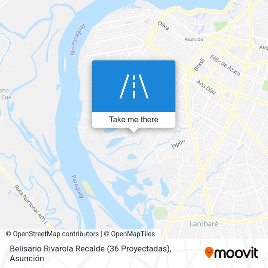 Mapa de Belisario Rivarola Recalde (36 Proyectadas)
