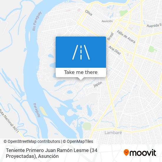 Mapa de Teniente Primero Juan Ramón Lesme (34 Proyectadas)