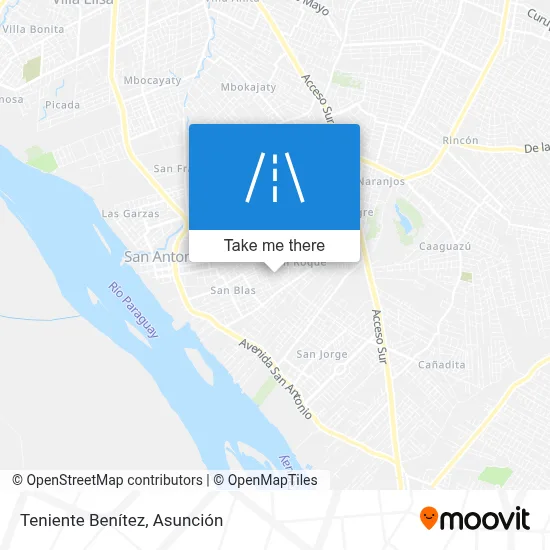 Mapa de Teniente Benítez