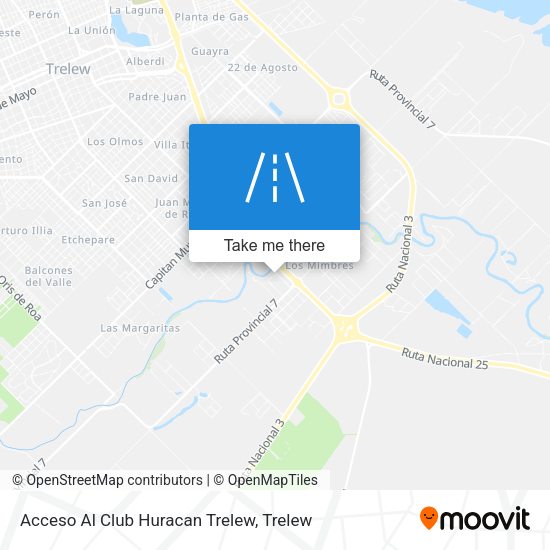Acceso Al Club Huracan Trelew map