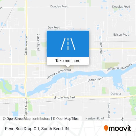 Penn Bus Drop Off map