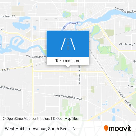 West Hubbard Avenue map