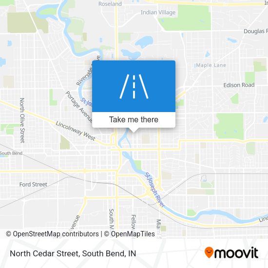 North Cedar Street map