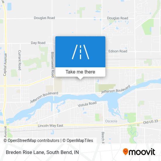 Breden Rise Lane map