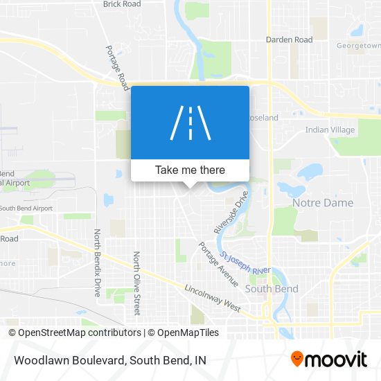 Mapa de Woodlawn Boulevard