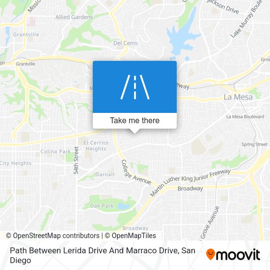 Mapa de Path Between Lerida Drive And Marraco Drive