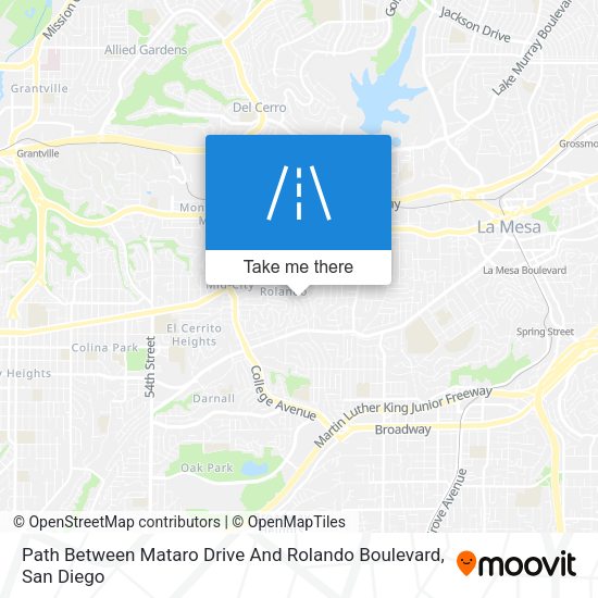 Mapa de Path Between Mataro Drive And Rolando Boulevard